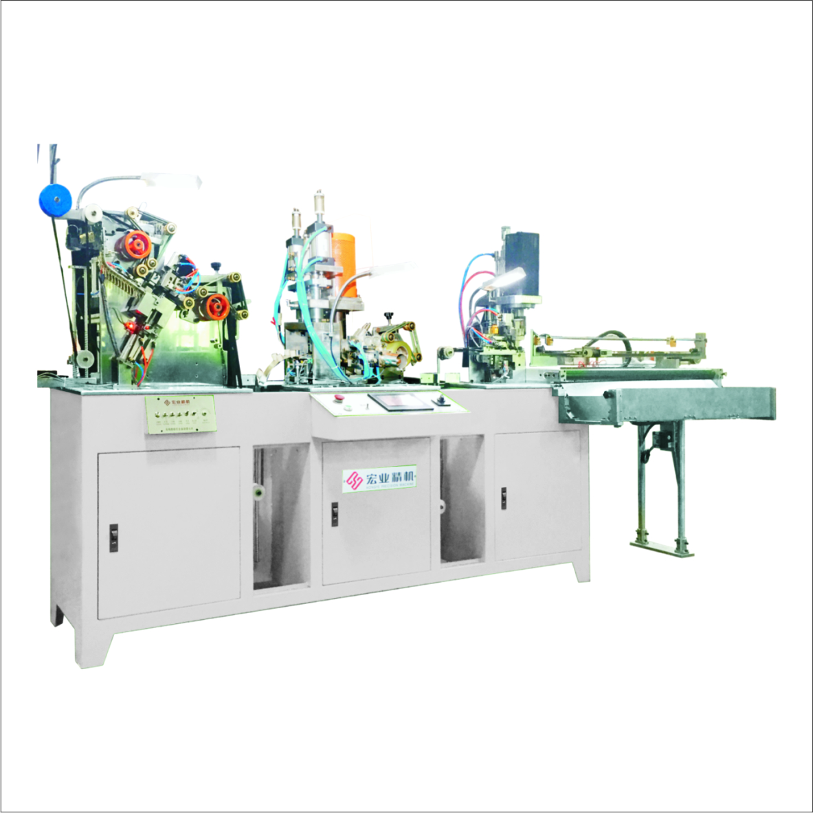 HY-880N 全自動尼龍拉鏈三段工序連體機(jī)（穿頭、U型上止、切斷）